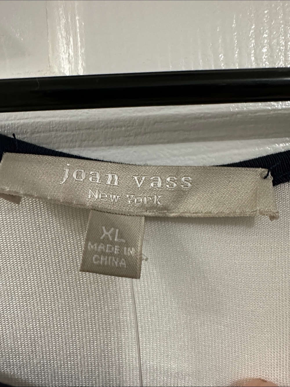Joan Vass Navy, White & Gray Striped Dolman Tunic - Picture 3 of 4